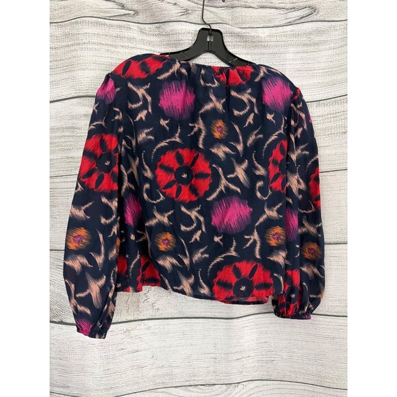 Velvet By Graham & Spencer Twilight Fraser Printed Silk Cotton Voile Top Size XS - Picture 2 of 3